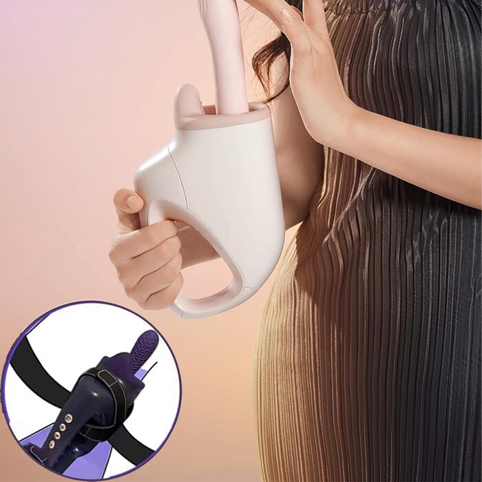 AMAZBEE Sexmaschine з 2 дільдосами: автоматичний вібратор для жінок. Інтимні іграшки для вагінального та анального використання (рожевий)