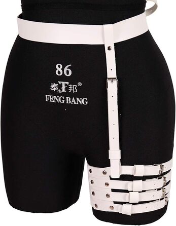 Жіночий шкіряний повзунок для панчіх, корсетний пояс, регульований, повзунок для ніг, каге для тіла, панчохи, стрічки для стегон (білий)