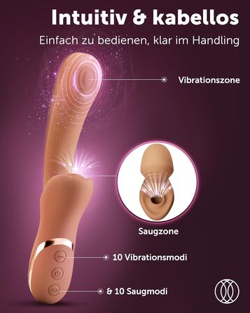 Вібратор Intima Félin Druckwellen для жінок – стимулятор клітора з насадкою-помпою + вібратор G-точки – подвійна функція помпи та вібрації, 20 режимів, тихий та перезаряджуваний – Mocca Mouse