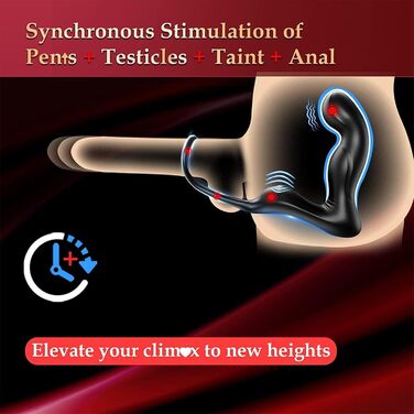 Анальний вібратор з силікону 3 в 1 з кільцем для пениса та пультом керування, масажер простати, для чоловіків та пар