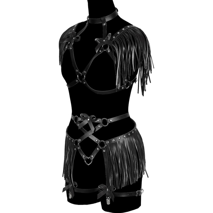 Жіночий корсет-набір з шнурівкою, корсет, шкіряний пояс, аксесуари для тіла, гарнітура, чорний. Ідеально для вечірок, танців, готичного стилю.