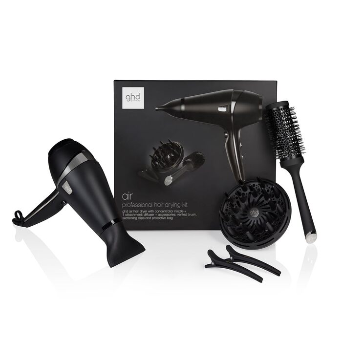 Професійний іонний фен ghd air для швидкого сушіння волосся, чорний (Set Black)