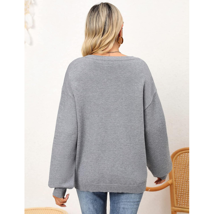 Жіночий зимовий в'язаний светр Heekpek Pullover Daen з кольоровим блоком, сірий, розмір M