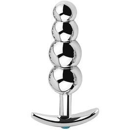 Анальні іграшки для дорослих: набір металевих плагінів з перлами (3 та 4 кулі)