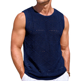 Чоловіча в'язана майка-топ Runcati, без рукавів, в стилі хіпі, морського кольору, для літа та пляжу