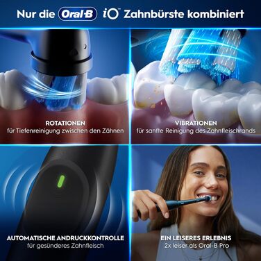Електрична зубна щітка Oral-B iO Series 2, чорна (Night Black), 3 режими чищення, набір з 2 щіток та дорожнім футляром