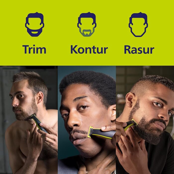 Електричний тример та бритва PHILIPS OneBlade 360 Face & Body QP2834/31 для обличчя та тіла, з 3 лезами 360, 4 насадками-гребінцями та 2 насадками для тіла, волого-сухе гоління