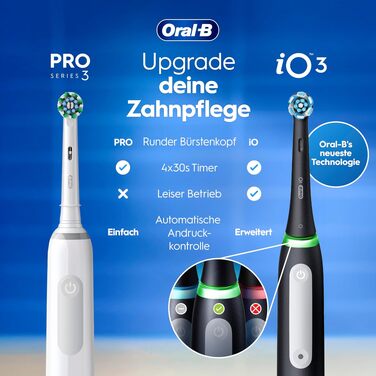 Електрична зубна щітка Oral-B PRO 3 3000, чорна, комплект: 1 щітка та 2 насадки