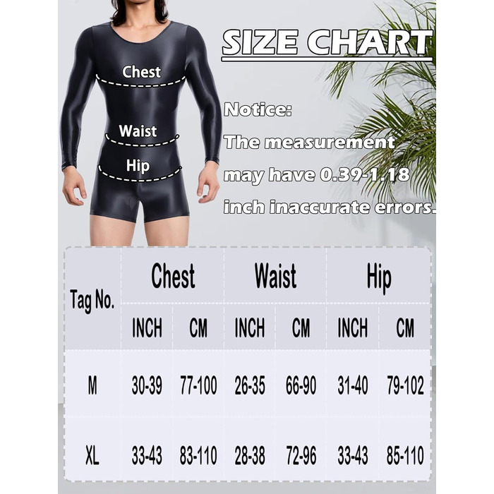 Чоловічий боді з прозорої тканини з довгими рукавами, бікіні-сліп, еластичний боді, глянцевий, шовковистий, комбінезон, чорний, XL