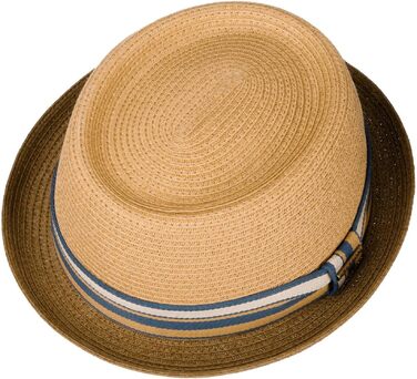 Солом'яний капелюх Stetson Licano Pork Pie з UV-захистом 40+, унісекс, коричневий, розмір L, на весну та літо