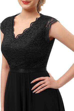 Елегантна коктейльна сукня Dressystar для гостей весілля, довжина до коліна, чорна, розмір XL