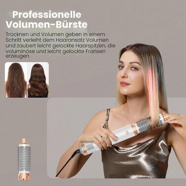 Набір стайлер для волосся 5 в 1 Haarstyler 1000W: фен, круглі щітки, вирівнювач та керлер для всіх типів волосся (чорний)
