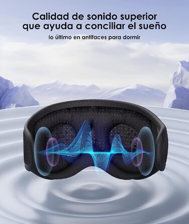 Маска для сну з Bluetooth-навушниками ASMR, м'яка бездротова маска для сну для подорожей та відпочинку, 3D дизайн, чорна