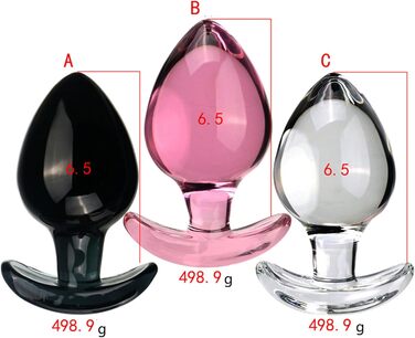 Скляний анальний дildo з анкером, великий, 6.5 см – стимулятор G-точки, анальний/вагінальний, для мастурбації, SM-іграшка для жінок та чоловіків