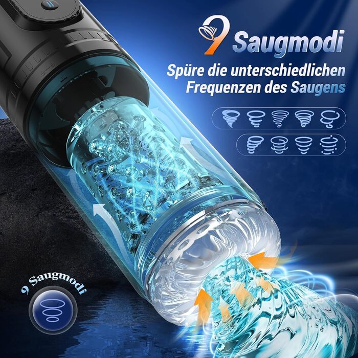 Мастурбатор для чоловіків Pangpangmi з 9 режимами, телескопічною функцією та ротацією - сексуальна іграшка для чоловіків