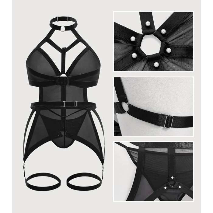 ЕVELUST Комплект нижньої білизни для жінок 4XL чорного кольору