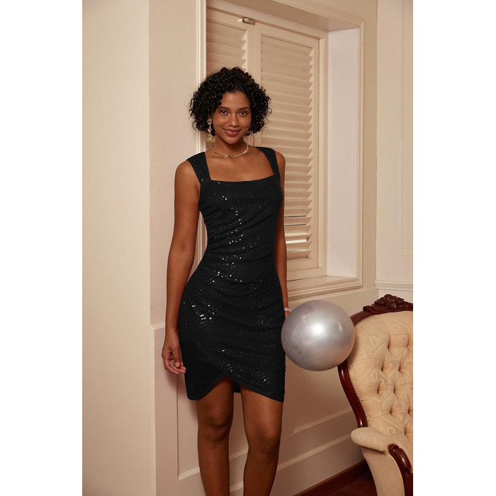 Сукня Grace Karin з паєтками, без рукавів, міні, чорна (XL)