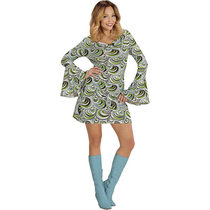 Сукня у стилі 70-х W WIDANN ILANO Party Fashion для жінок, з бахромою, для карнавалу, фестивалю, вечірки (XS, Waves)