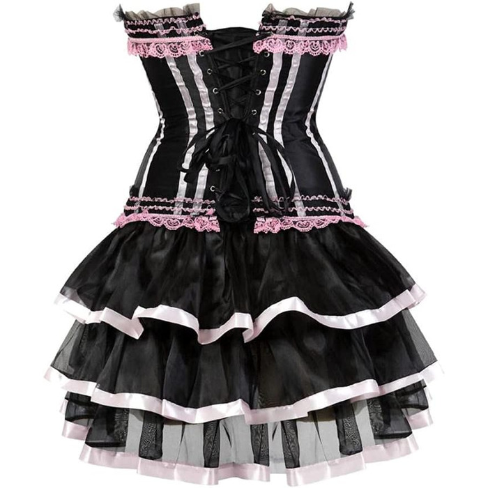 Корсет-бюстгальтер для дівчаток та жінок, рожевий, з мереживом, стильний топ-корсет з спідницею