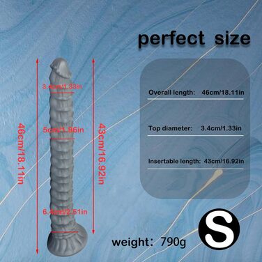 Силіконовий дилда Yasexx Super Long 46 см: Масаж простати, стимуляція G-точки, іграшка для дорослих