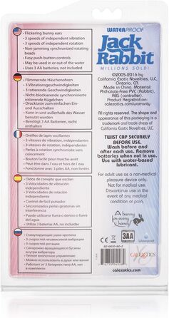 Вібратор Jack Rabbit з стимуляцією клітора, водонепроникний, блакитні плаваючі перлини