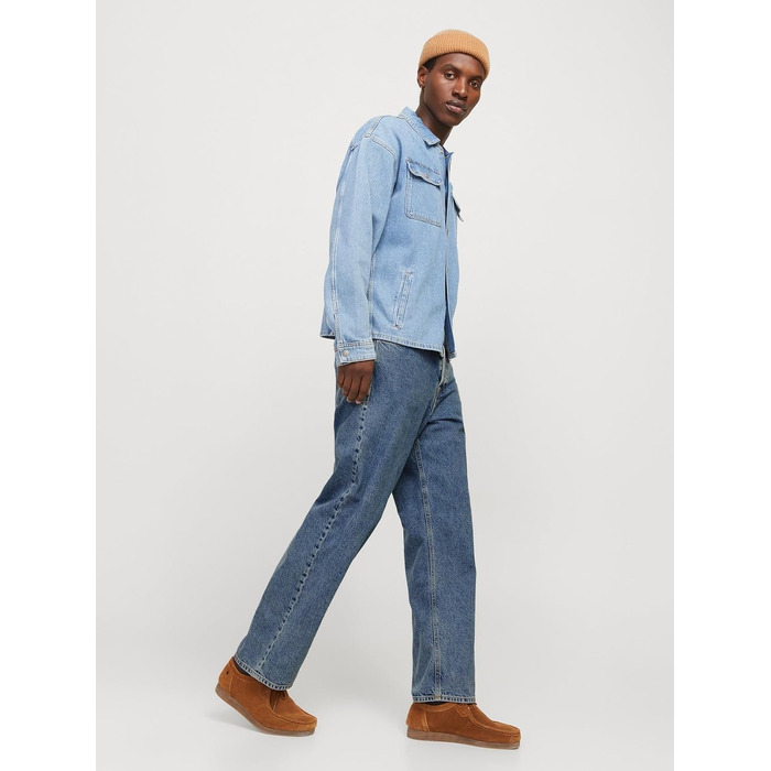 Чоловічі джинси Jack & Jones JJIALEX Baggy Fit синього кольору, денім