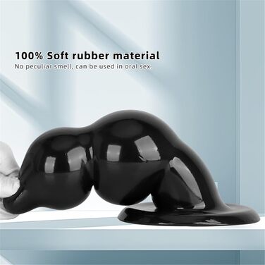Силіконовий дилда XXL великого розміру для анального сексу, стимуляція G-точки та простати, з двома кульками, для пар, чорний, L