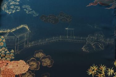 Халат жіночий Ledamon, довгий, квітковий, темно-синій (однорозмірний)