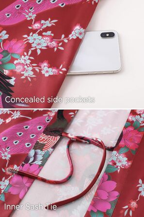 Жіночий халат-кімоно BABEYOND з квітковим принтом, великі розміри, бордовий