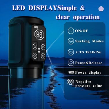 Електрична вакуумна помпа для збільшення статевого члена JFRong з 3 режимами тренування та 6 рівнями вакууму