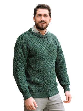Жіночий в'язаний светр Aran Craft Iricher з круглим вирізом, 100% чиста шерсть, чорний, розмір M