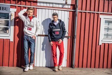 Чоловіча толстовка на блискавці з капюшоном Geographical Norway Gymclass, світло-сіра, теплий світшот з кишенею-кенгуру, розмір XXL