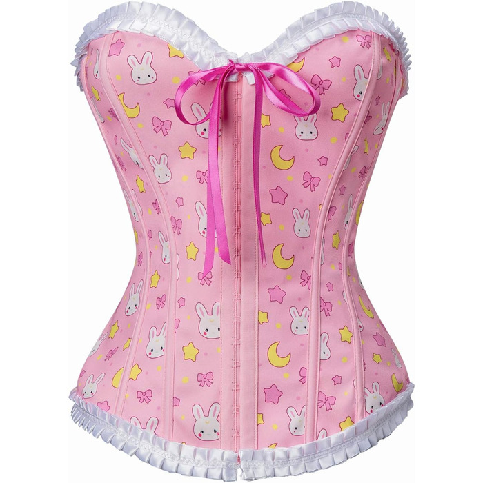 Кросет з мережива LittleForBig для жінок з шнурівкою, повномірний бюст, корсаж, бодішейпер, топ, рожевий, XXL