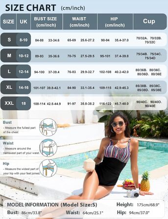 Купальник Vancavoo з пуш-ап, корегуючий, без спинки, з рюшами, пляжний, суцільний (M, Богема + Чорний)