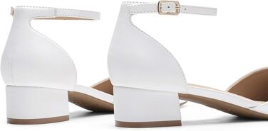 Жіночі туфлі-човники Dream Pairs на низьких підборах, білі, розмір 40.5 EU