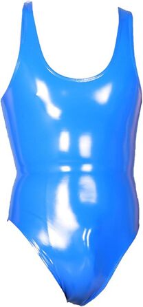 Сексуальний латексний комбінезон з штанцями, костюм для сцени та шоу (XL, блакитний)