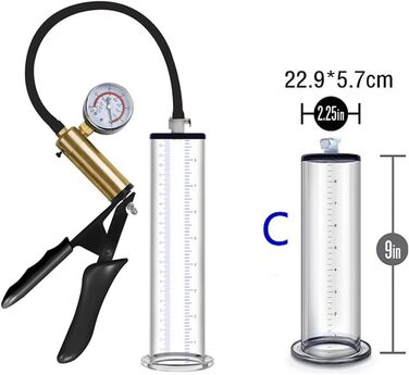 Насос для збільшення статевого члена Jpscor - преміум якість, з манометром, силіконовий, для чоловіків, SM-іграшка, вакуумний насос