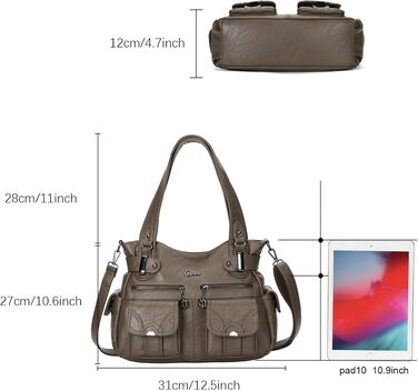 Жіноча сумка через плече KL928 з екошкіри — велика eleganтна сумка-шопер для офісу, навчання та покупок з багатофункціональними відділеннями