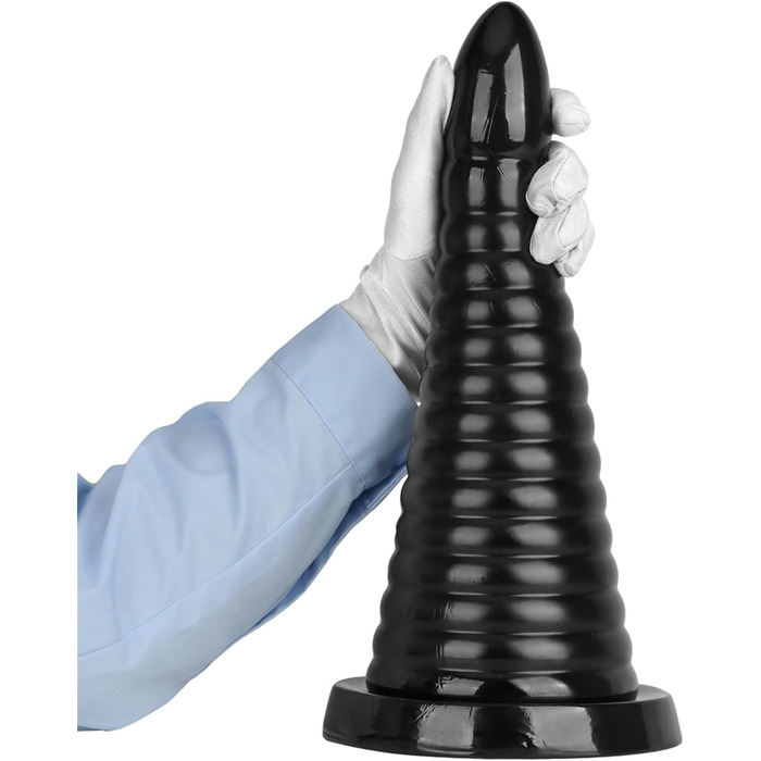 Анальний плагін Dick Super Groß Konisch – великий конічний анальний плагін для стимуляції G-точки, чорний, S, для жінок та чоловіків