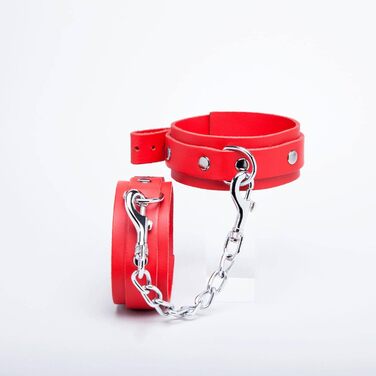 Наручники Dèmonia з червоної шкіри – готичний стиль, сексуальне бондідж BDSM – аксесуари для дорослих
