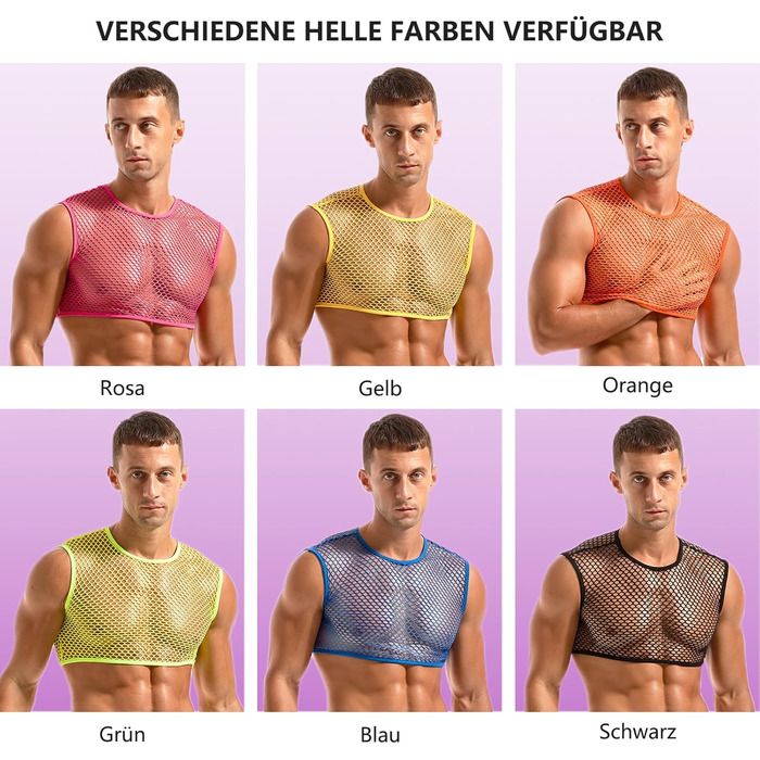 Чоловіча футболка Amy Coulee з сіткою, чорна (мереживна футболка, майка)