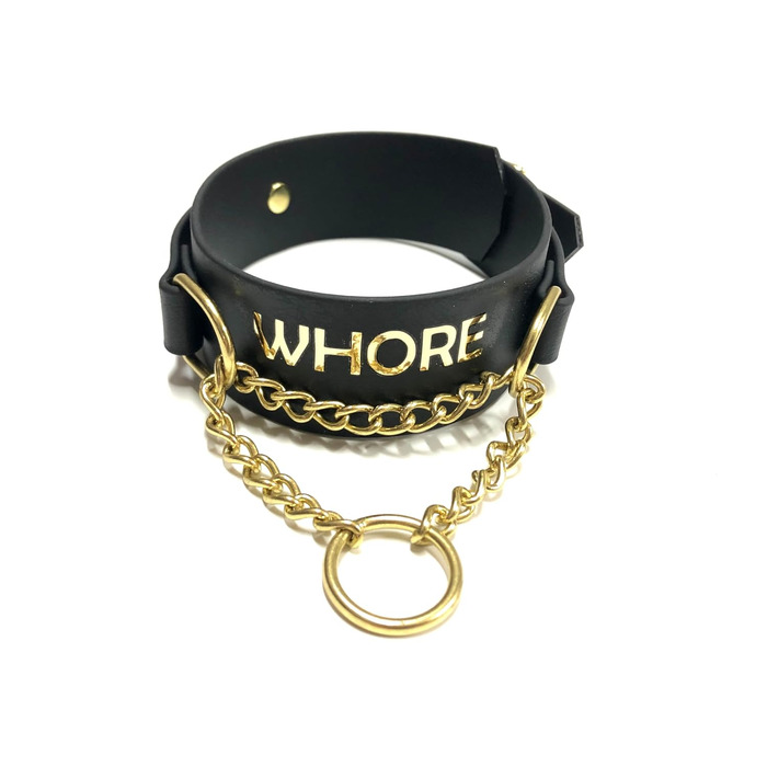 Нашийник з замком, BDSM нашийник з персональним написом, власність, Cum Slut, Bitch, нашийники Biothane BDSM