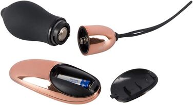 ORION Bullet-Ei - інтимний масажер для жінок та чоловіків, 7 режимів вібрації, з петлею та пультом керування, мідний дизайн, чорний колір