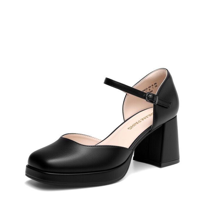Жіночі туфлі Mary Jane Dream Pairs на масивній платформі, чорні, екошкіра (PU), розмір 39 EU