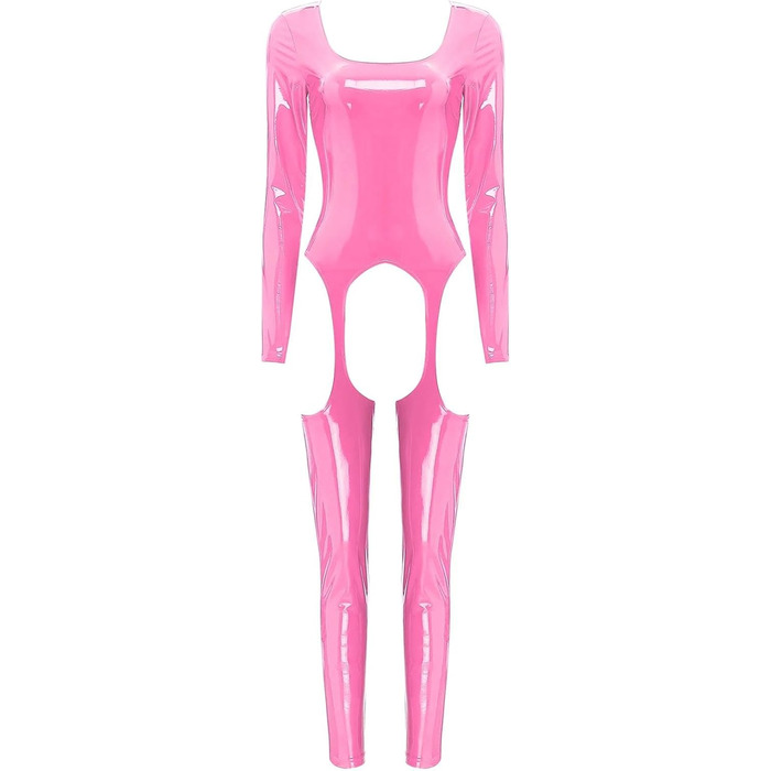 Жіночий комбінезон GRRKDFQ з вирізом на кроці (Рожевий, M)
