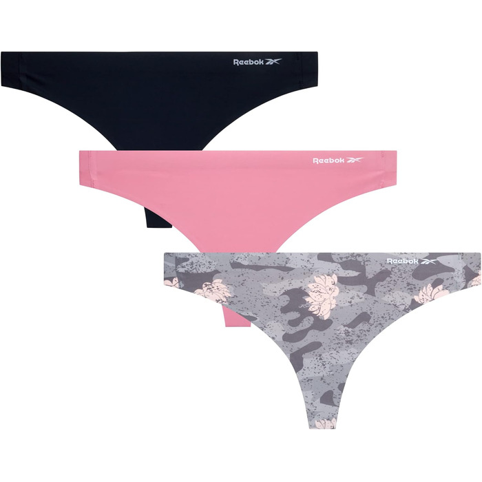 Спортивні труси Reebok для жінок - Stretch Performance String (3 шт. в упаковці) M, сірий/лисиця/чорний