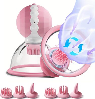 Вібратор для сосків з 10 вібраційними та режимами ссання для жінок, стимулятор сосків з 6 насадками, масажер грудей, секс-іграшка для жінок, кліторальний вібратор, іграшка для пар