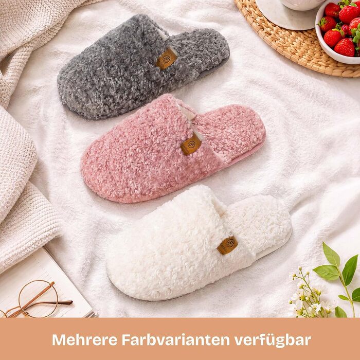Жіночі домашні капці EverFoams з м'якого штучного альпака, білий кремовий колір, розмір 38/39 EU