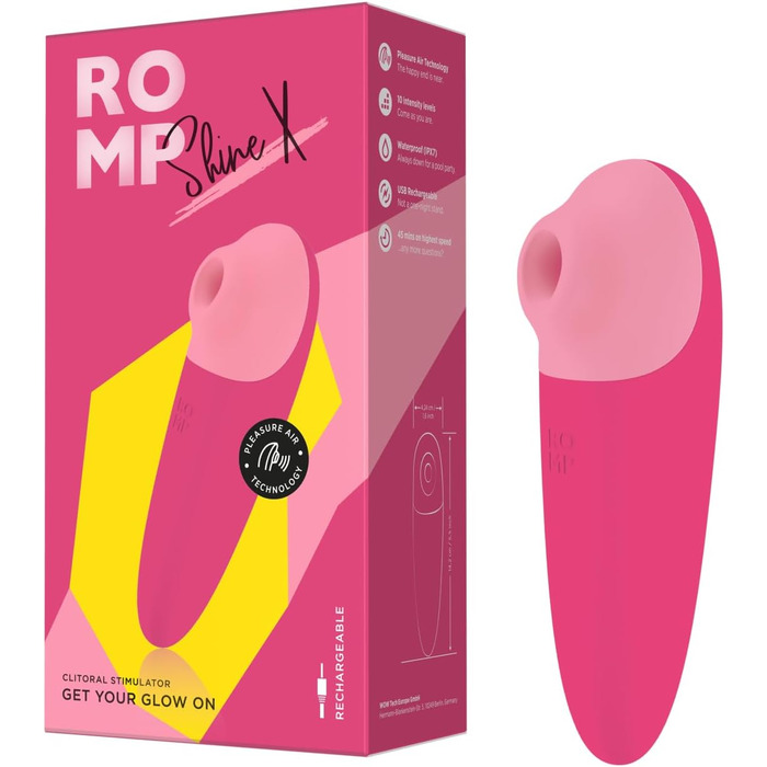 Romp Shine X - вібраційний масажер для клітора з 10 рівнями інтенсивності, водонепроникний, рожевий