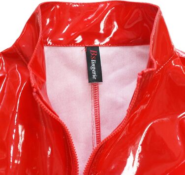 Боді з латексу PVC червоного кольору Bslingerie® для жінок, ефектний (Getaway Solids)